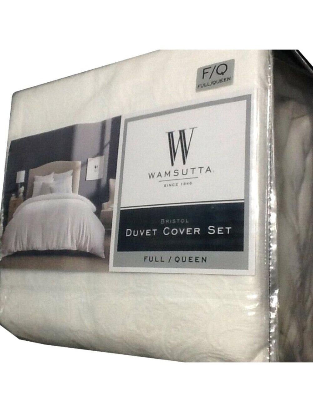new IVORY-color Wamsutta Bristol 100% Cotton FULL / QUEEN Duvet Cover Set